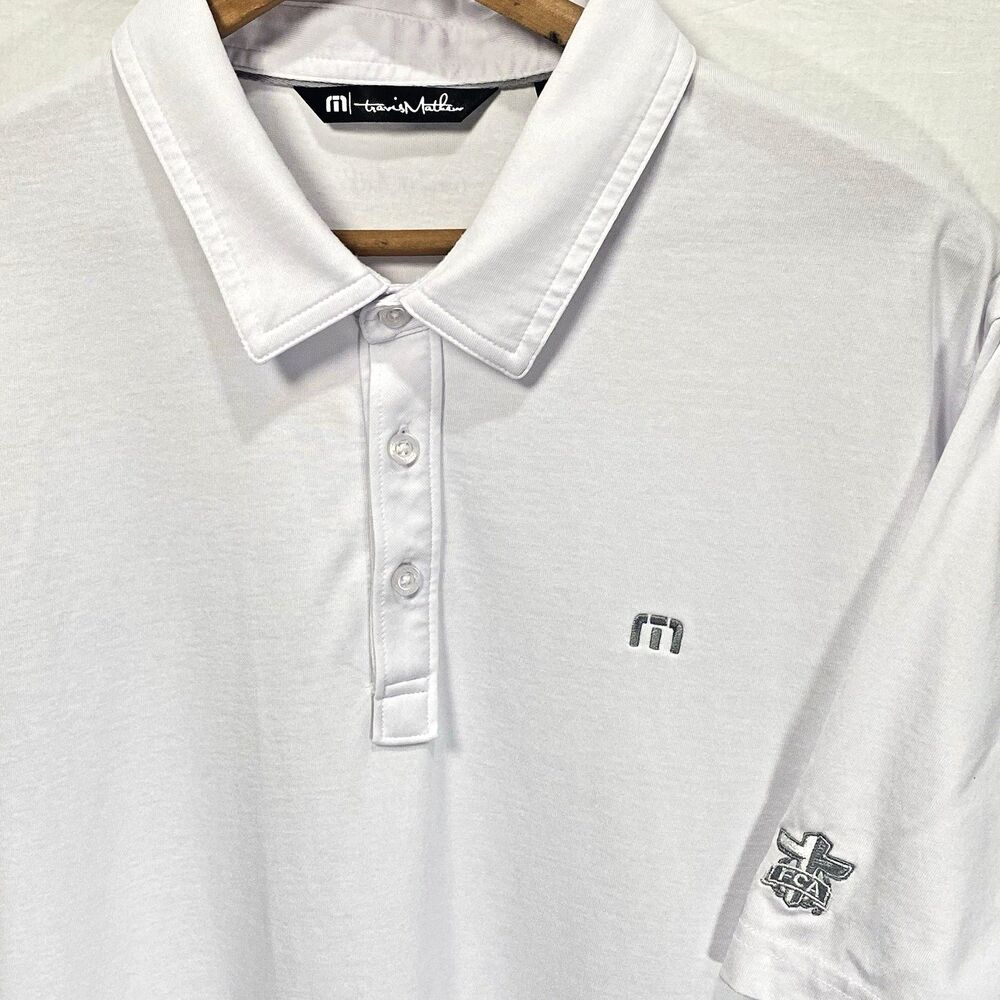 TRAVIS MATHEW Polo Shirt Golf Christian Athletes FCA Short Sleeve Mens XL White